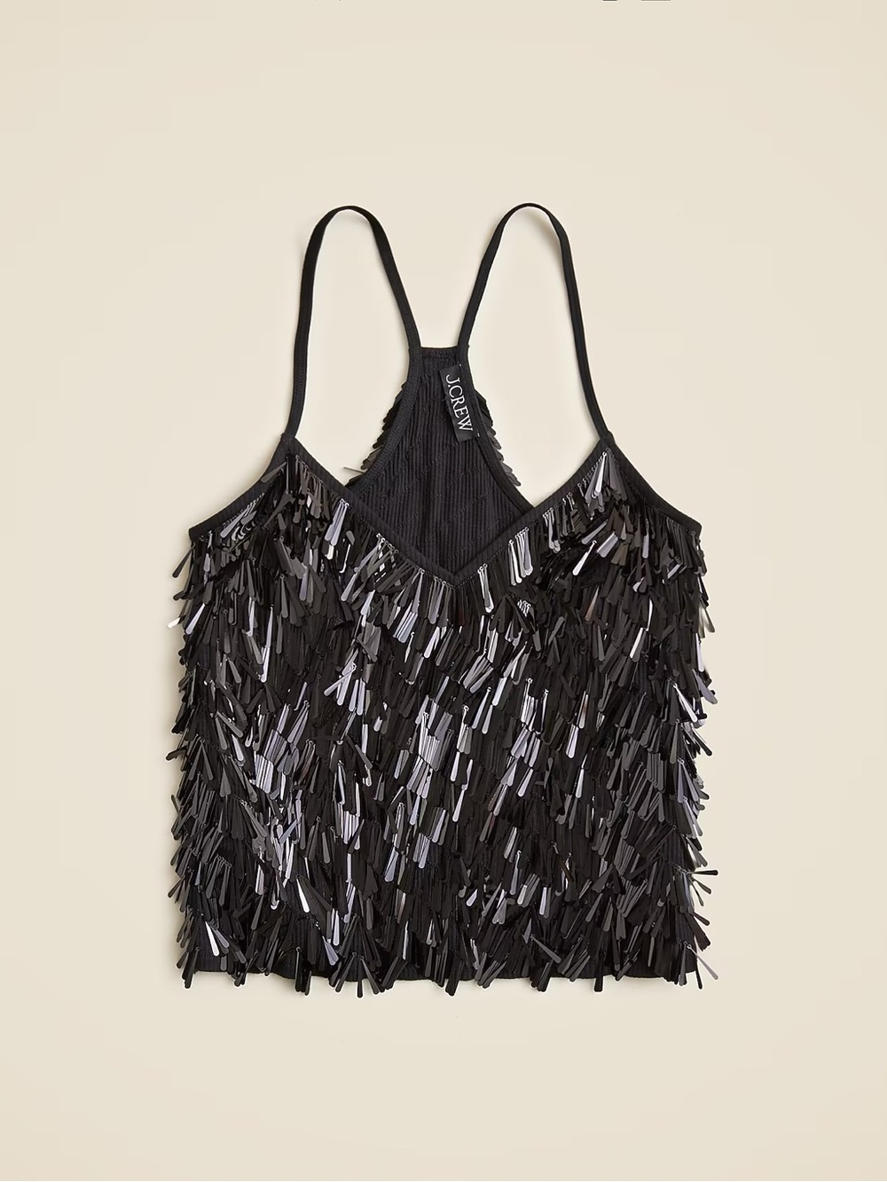 JCREW Collection vintage rib tank top with drop sequins
